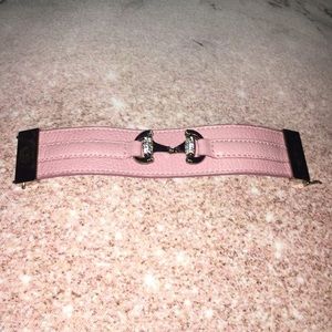 Pink leather bracelet
